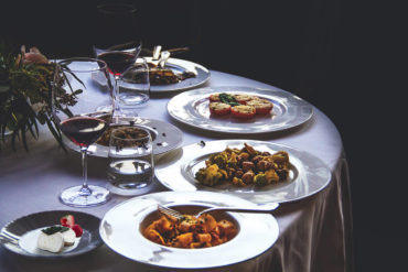 Chef’s creations still life with a Caravaggio atmosphere.